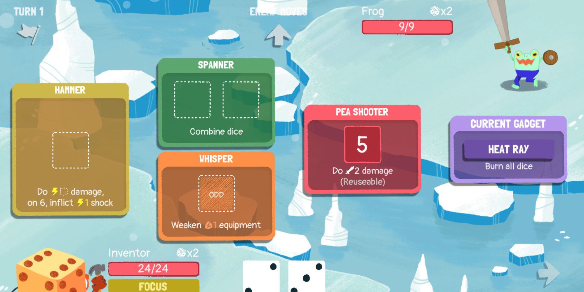 Dicey Dungeons - Fighting a Frog