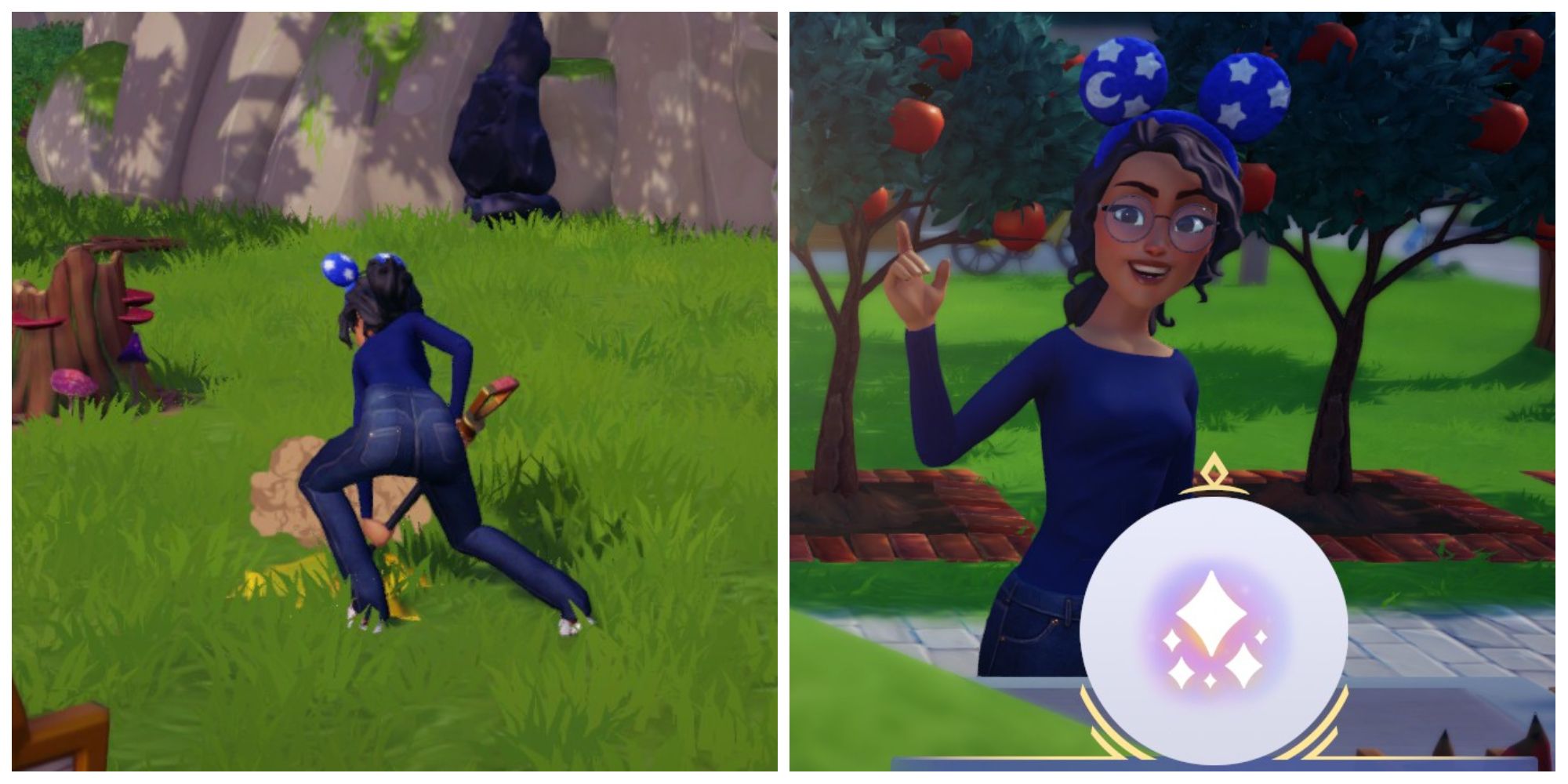 Disney Dreamlight Valley crafting dreamlight, digging into the ground