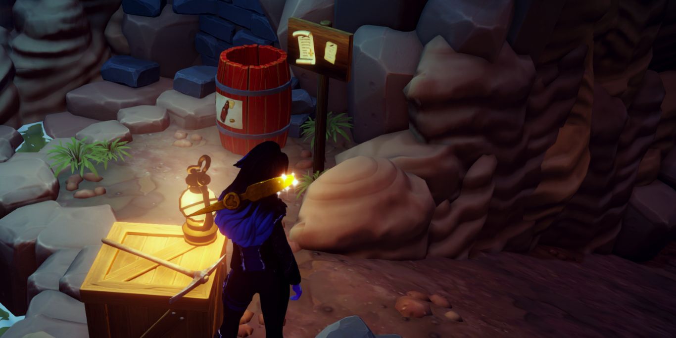 Dreamlight Valley Barrel And Sign In Vitalys Mines