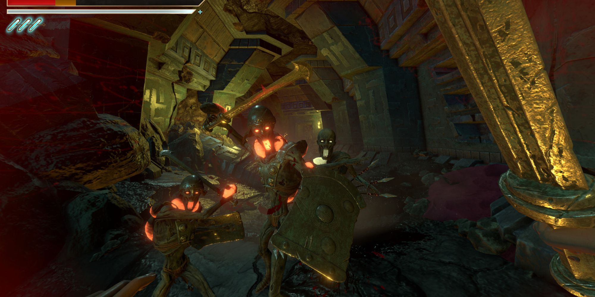 Facing monsters with a sword in Elderborn
