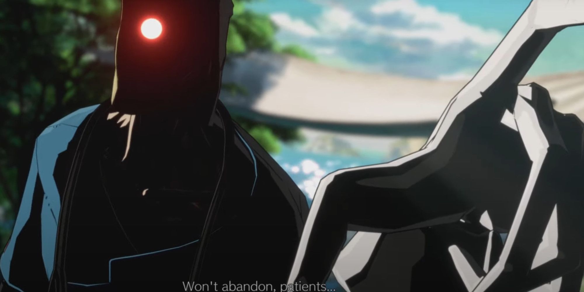 Faust's pre-battle intro in Guilty Gear Strive