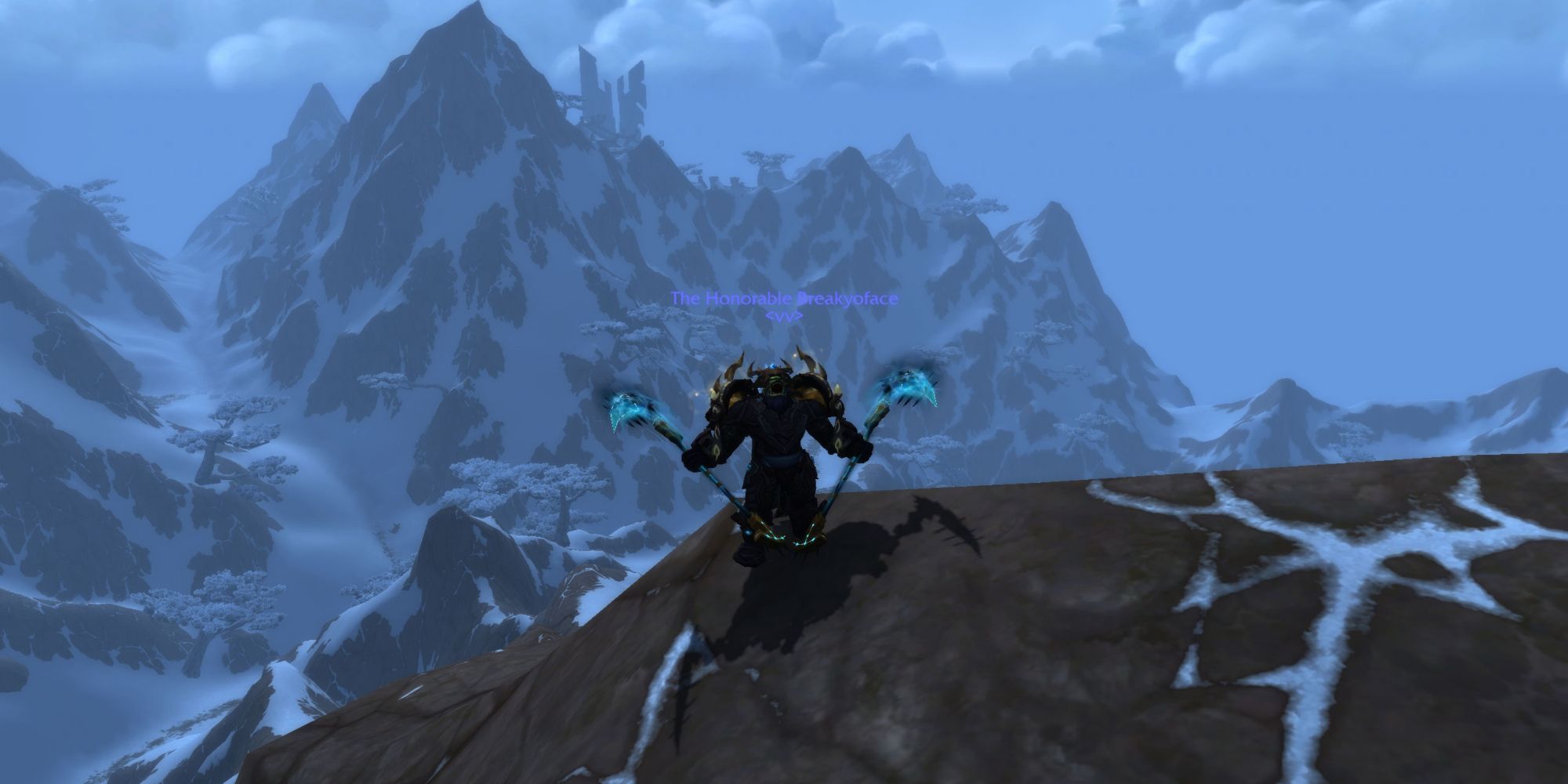 World of Warcraft Fury warrior roaring in Kun-lai