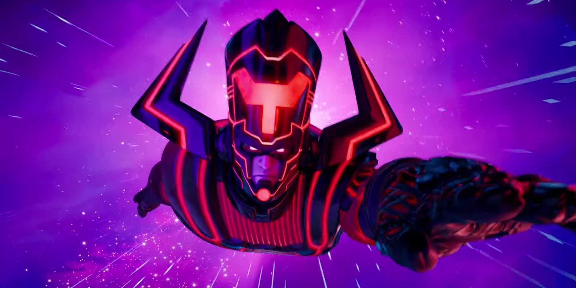 Galactus flies towards the Fortnite island.