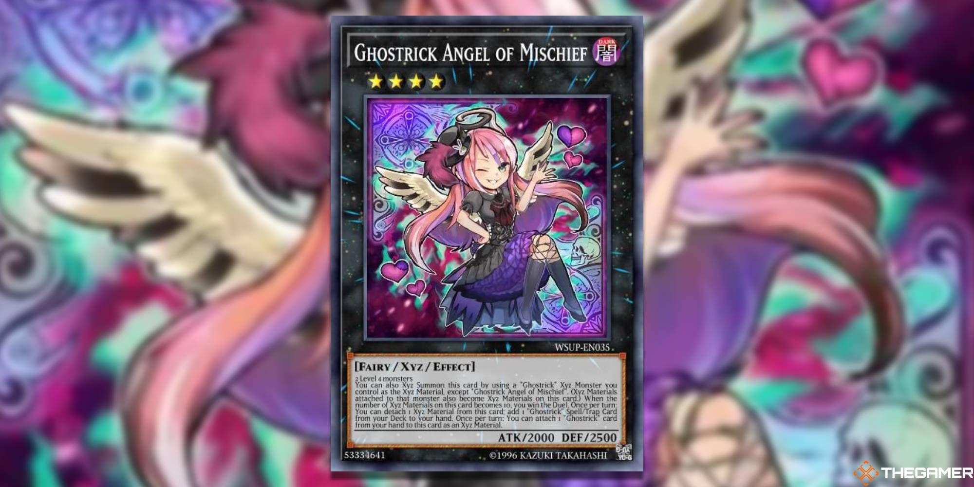The Ghostrick Angel of Mischief XYZ monster card in the Yu-Gi-Oh! trading card game
