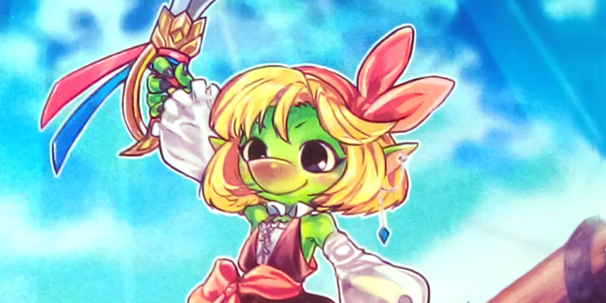 Goldenhair, The Newest Plunder Patroll is a cute little goblin pirate with bright green skin and blonde hair cut in a bob!