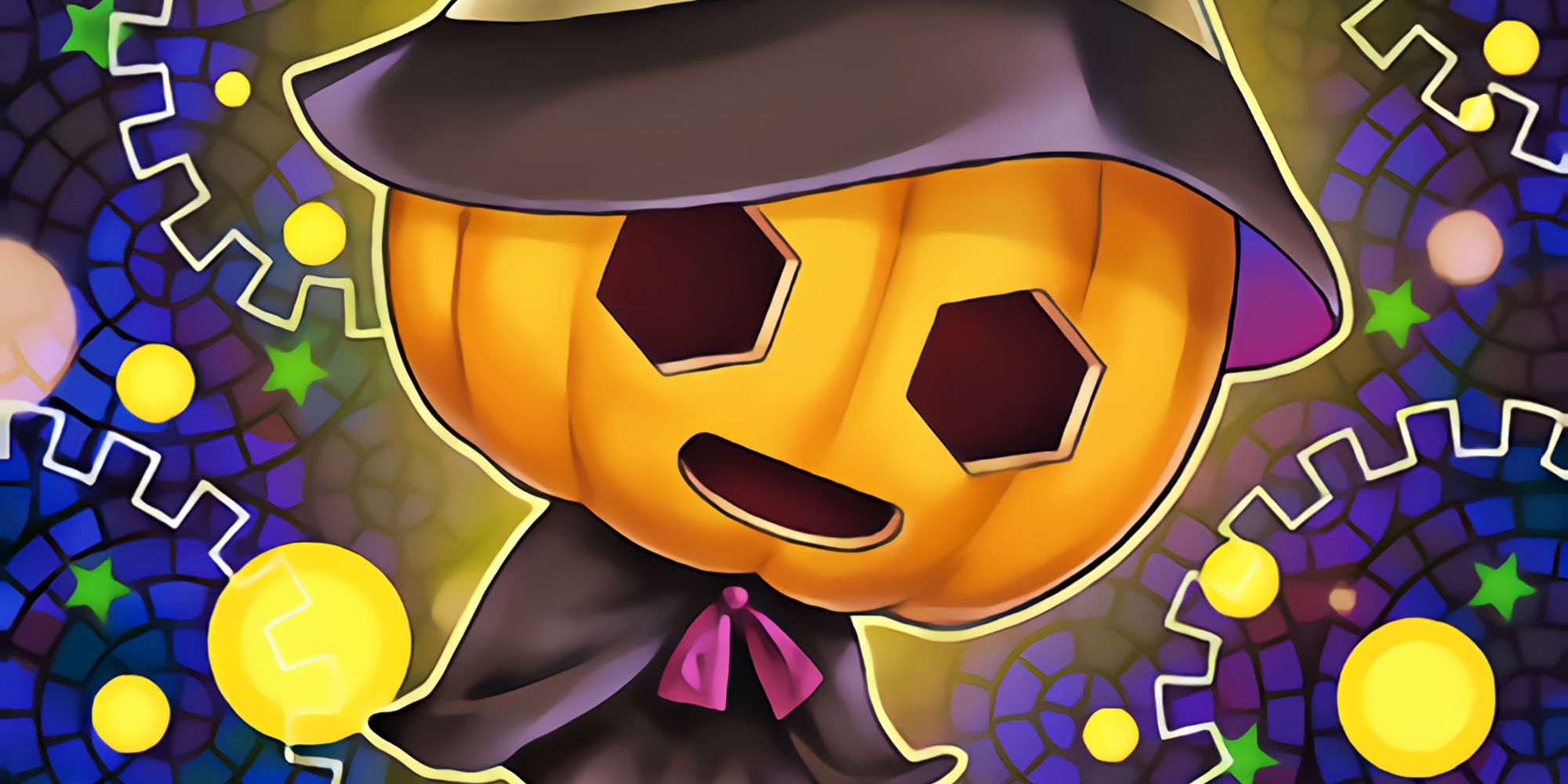 HalloHallo is a sentient jack-o-lantern in a black cape, and your new best friend!