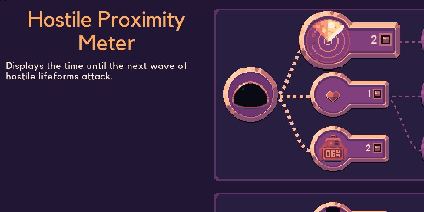 The Hostile Proximity Meter in the upgrade menu