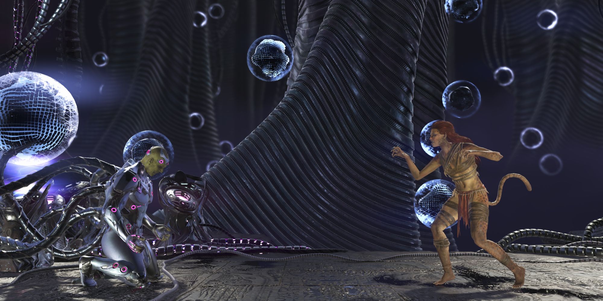 Injustice 2 Screenshot Of Brainiac's Ship Brainiac Vs Cheetah