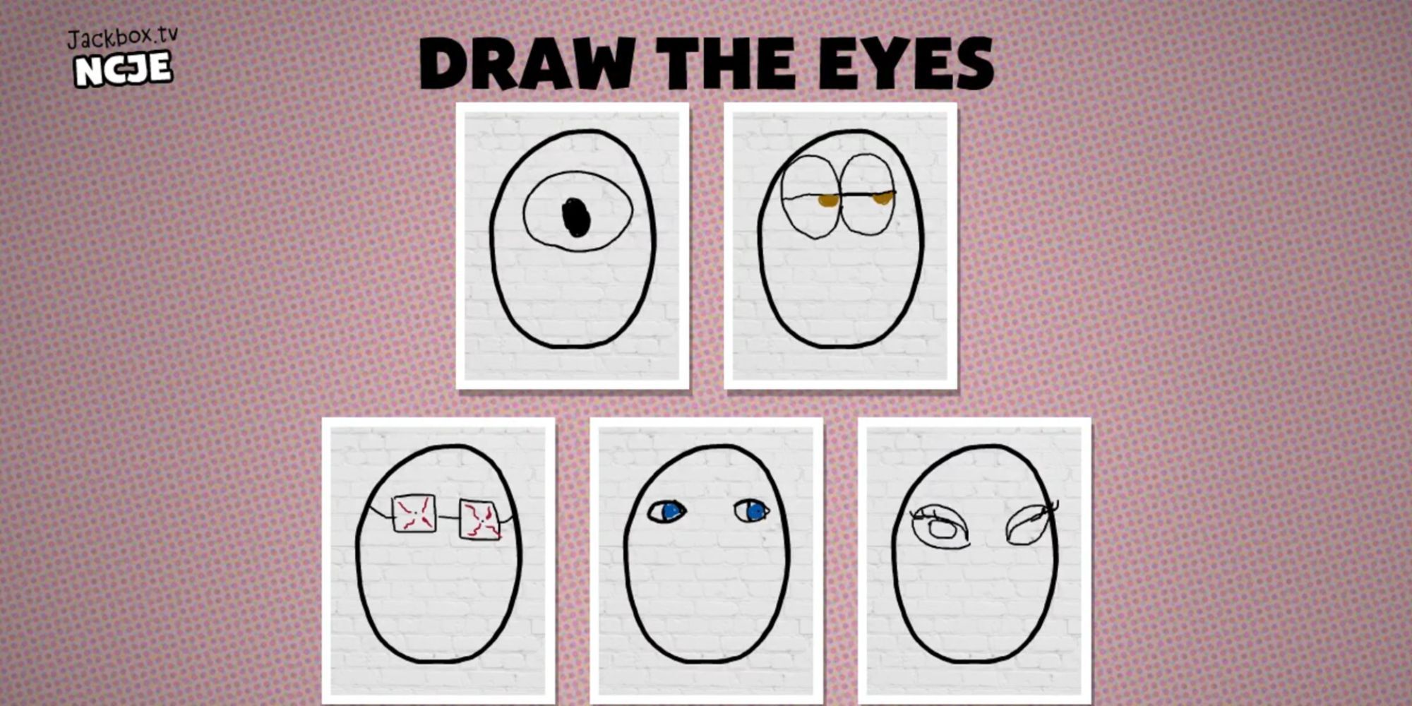 Drawing eyes in the final round of Civic Doodle in Jackbox Party Pack 4