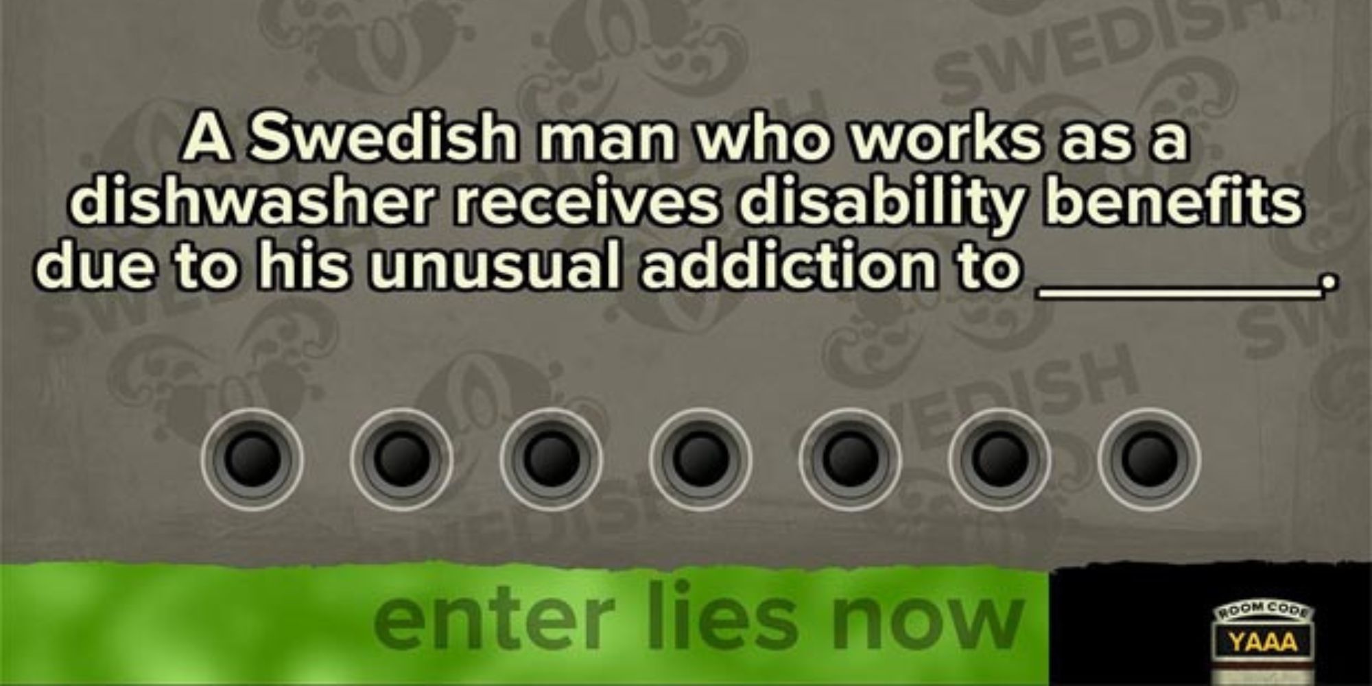 Players entering lies for a question in Fibbage XL from the Jackbox Party Pack