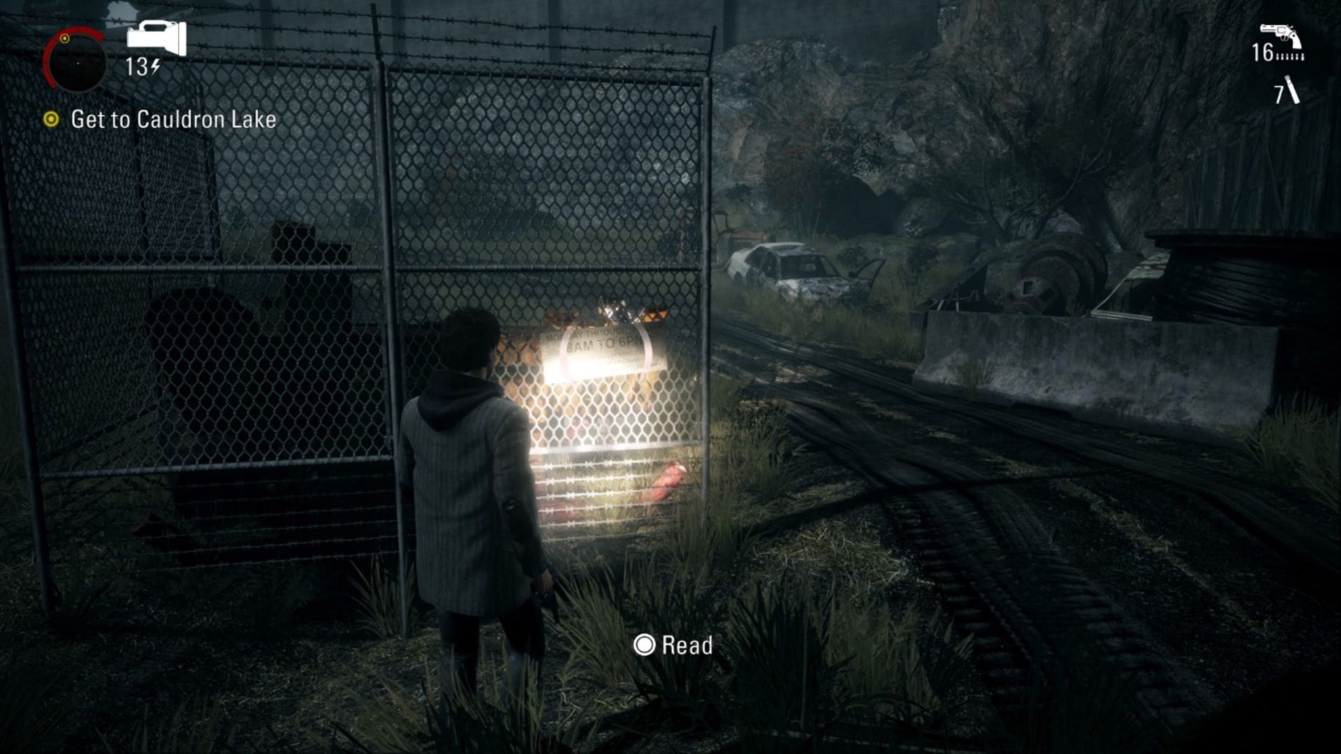 A Sign Listing Junkyard Opening Times In Alan Wake