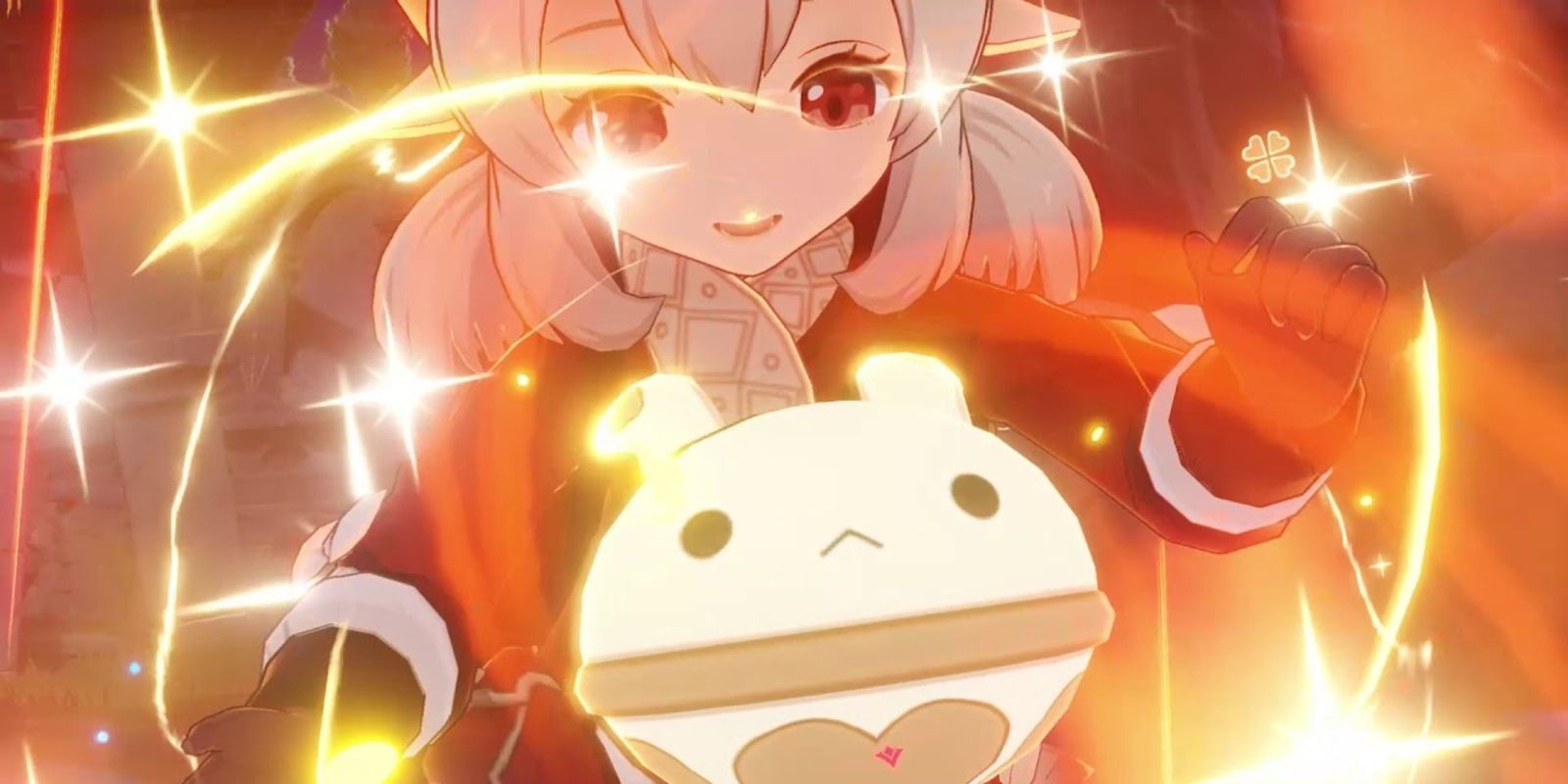 Klee with a bomb during her Elemental Burst in Genshin Impact