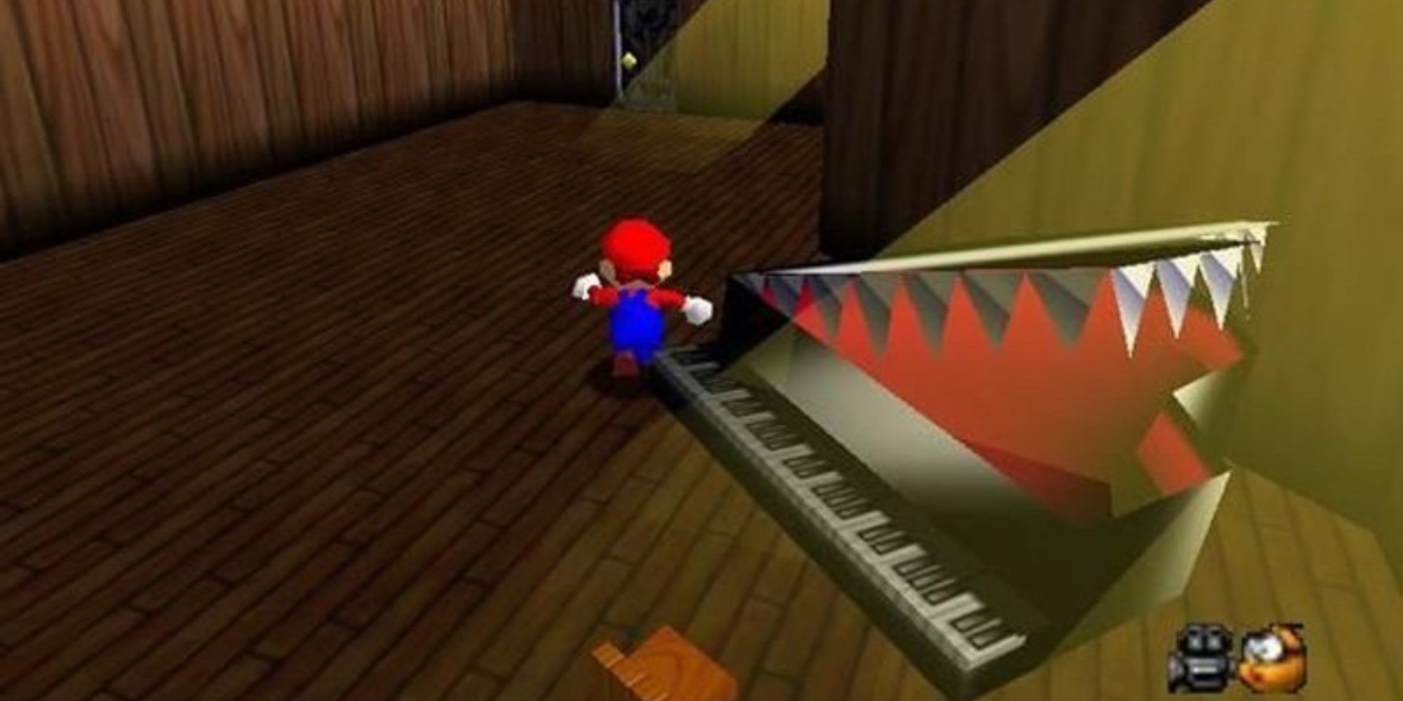 Mario runs away from the Mad Piano