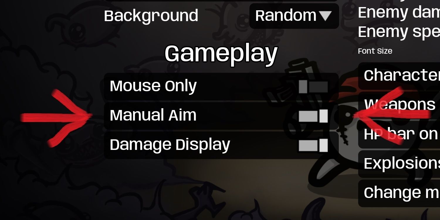 Manual aim can be activated in the options menu