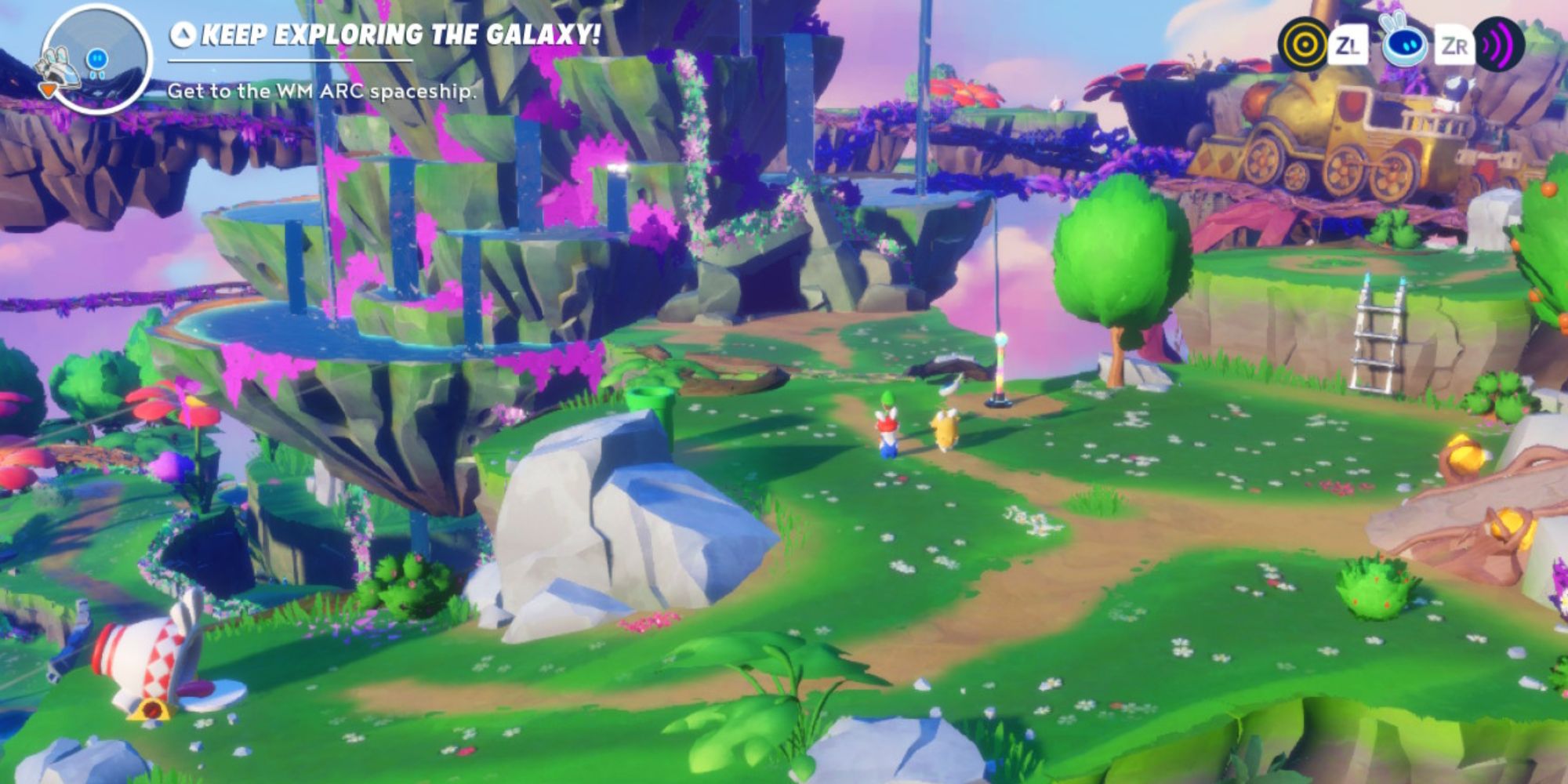 Mario Rabbids Sparks of Hope Terra Flora Landscape Mt Spout and Train