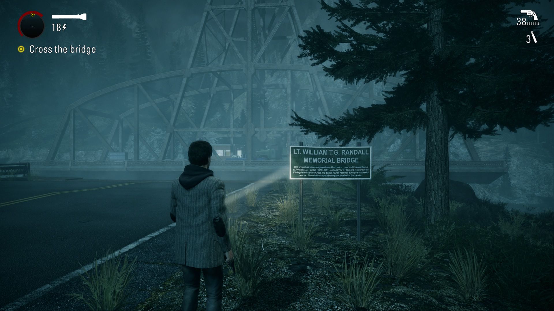 A Bridge And Sign In Alan Wake