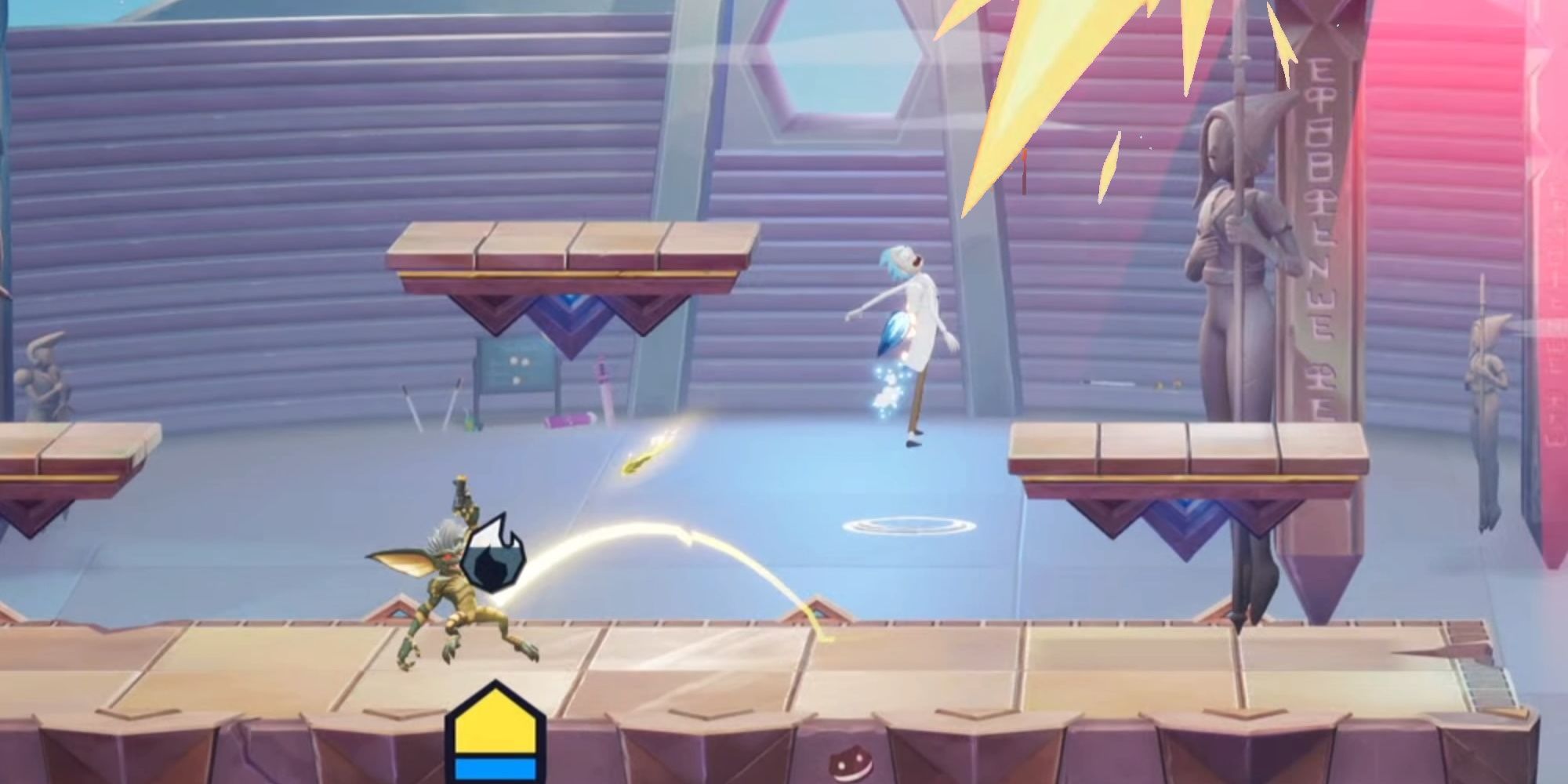 MultiVersus, Stripe, Stripe Shooting His Enemies Off Screen