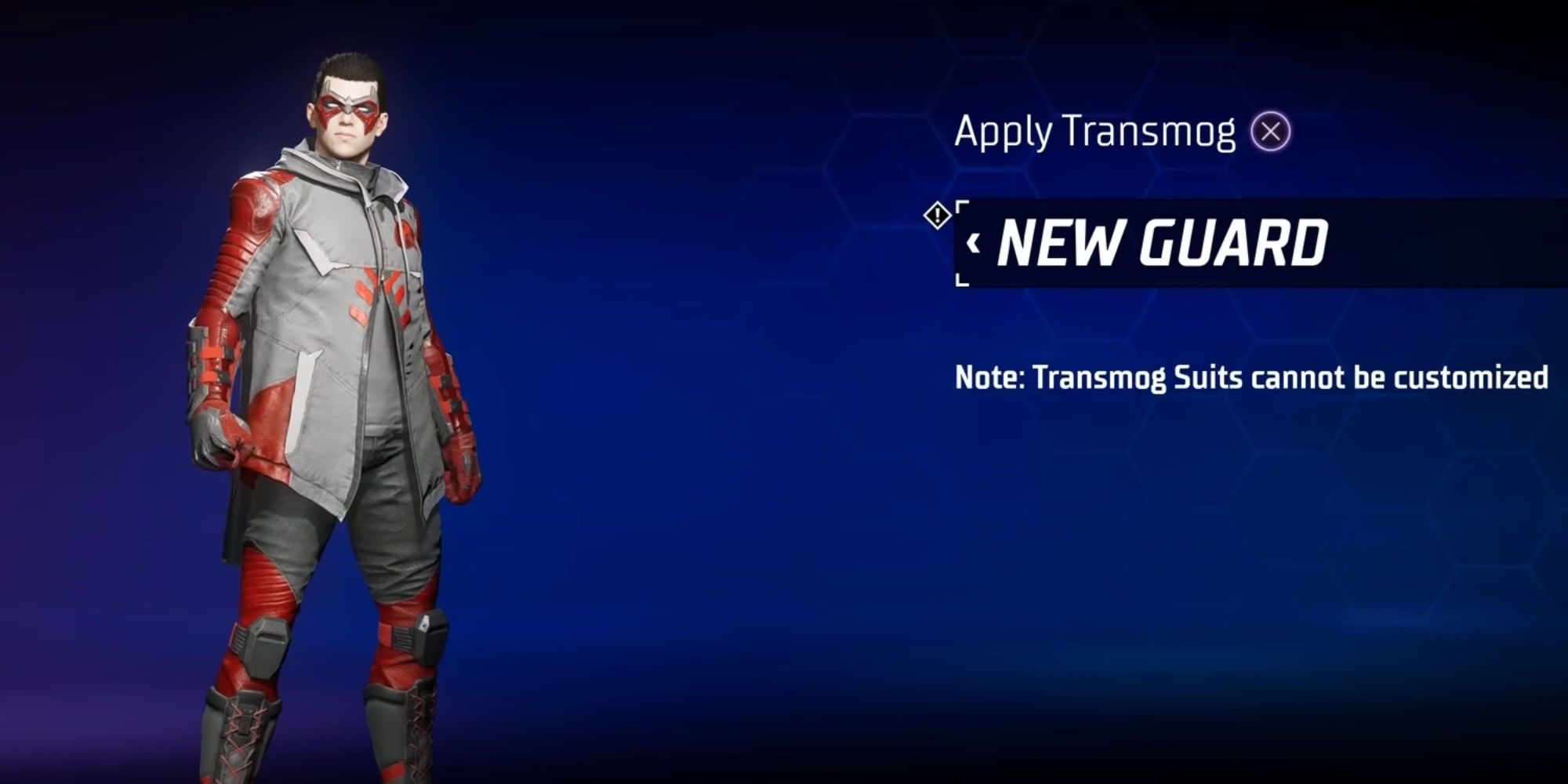 Gotham Knights: Robin New Guard Costume with blue background and info text
