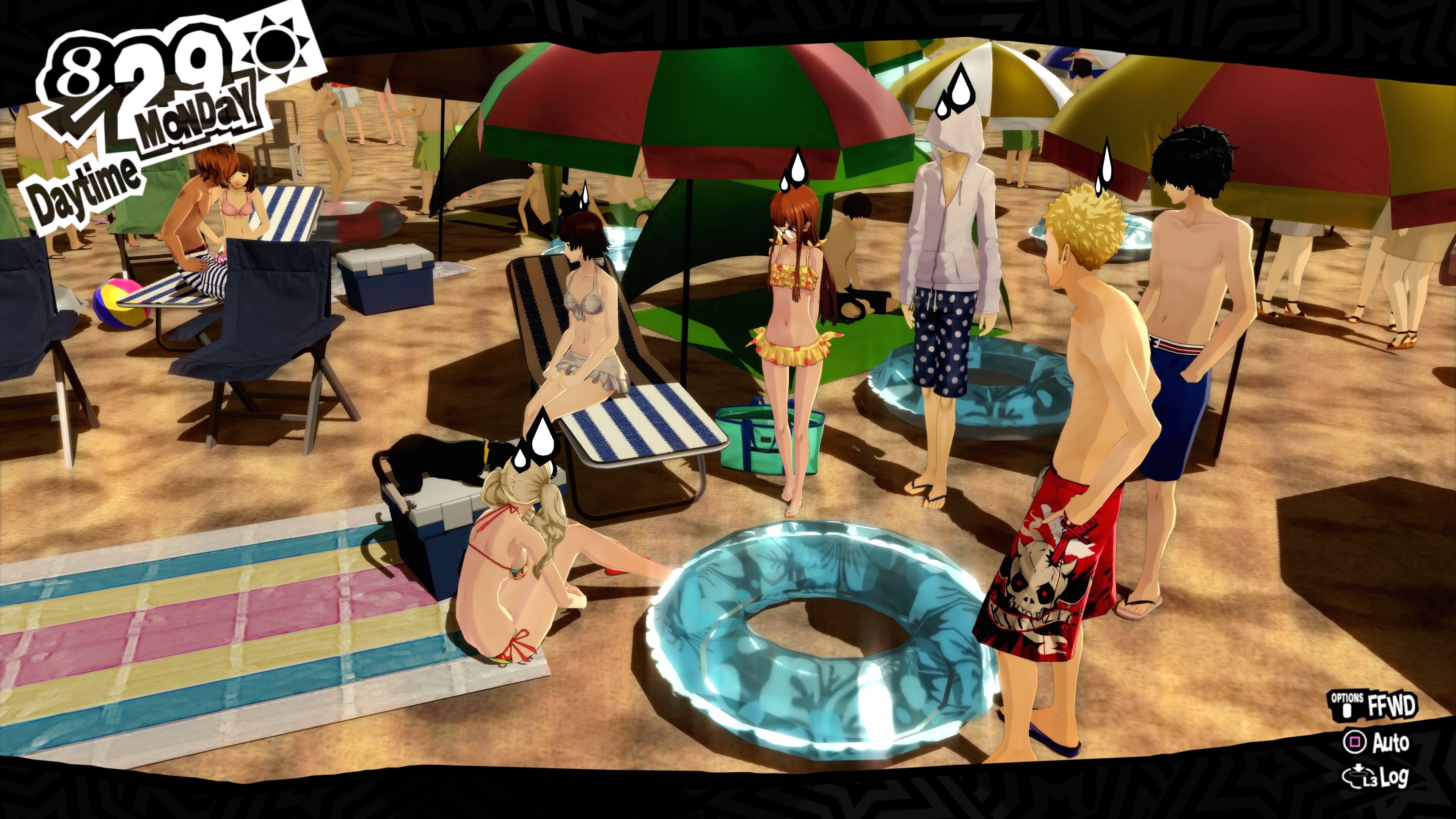 Persona 5 Royal The Phantom Thieves at the beach