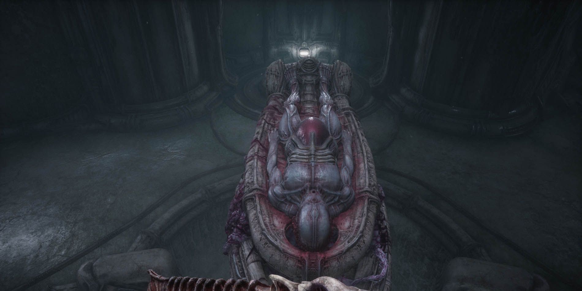 A deformed male humanoid with an artificially created womb in Scorn