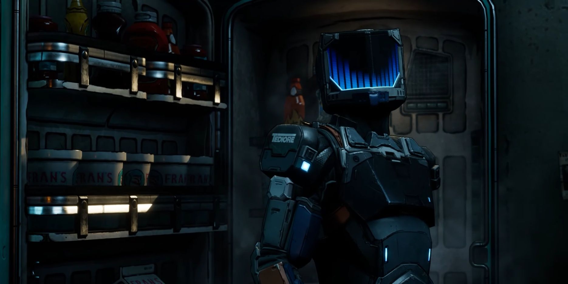 Screenshot of Badass Superfan coming out of the freezer at Fran's to play Vaultlanders.