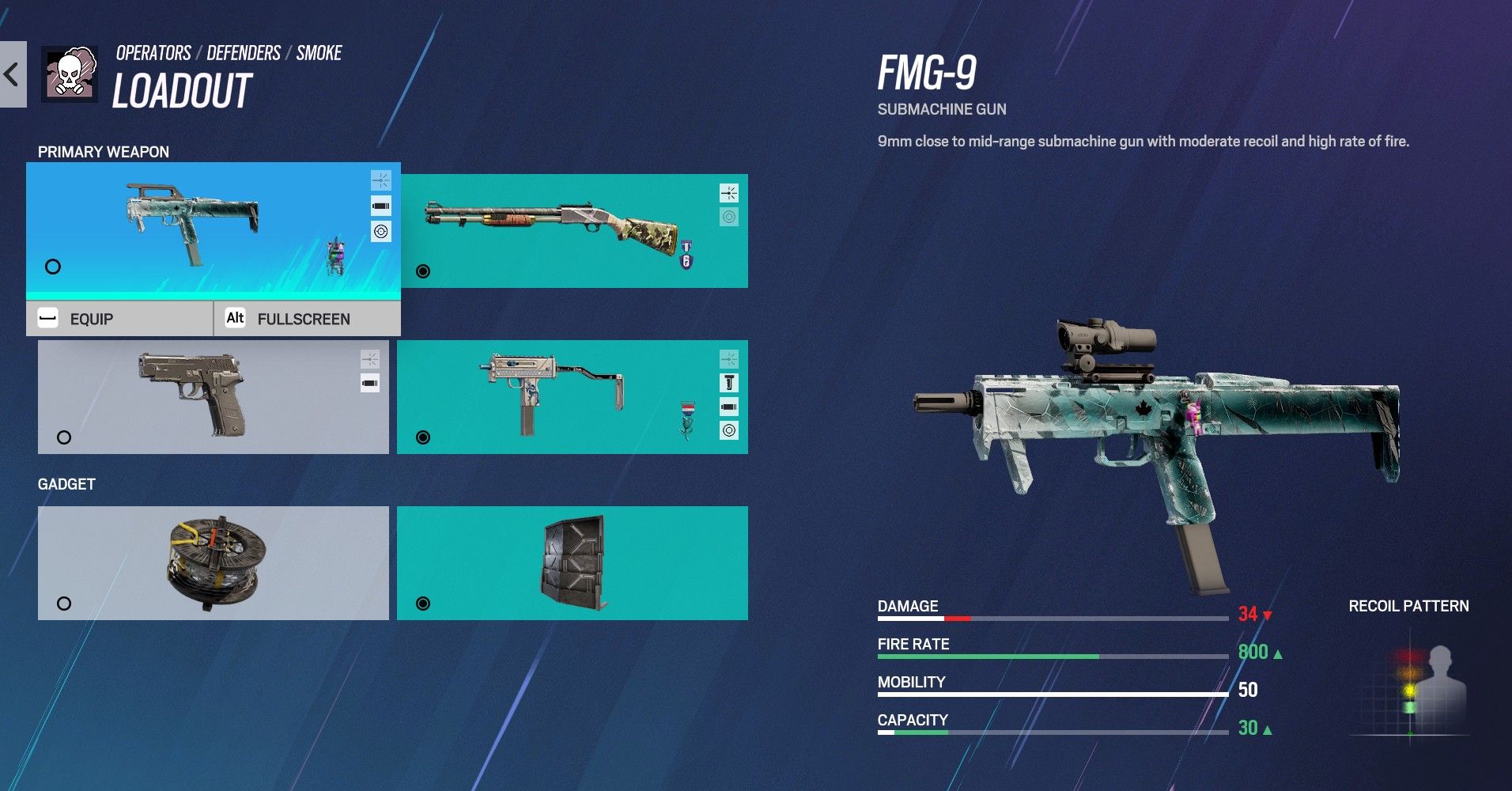 rainbow siz siege Smoke Loadout
