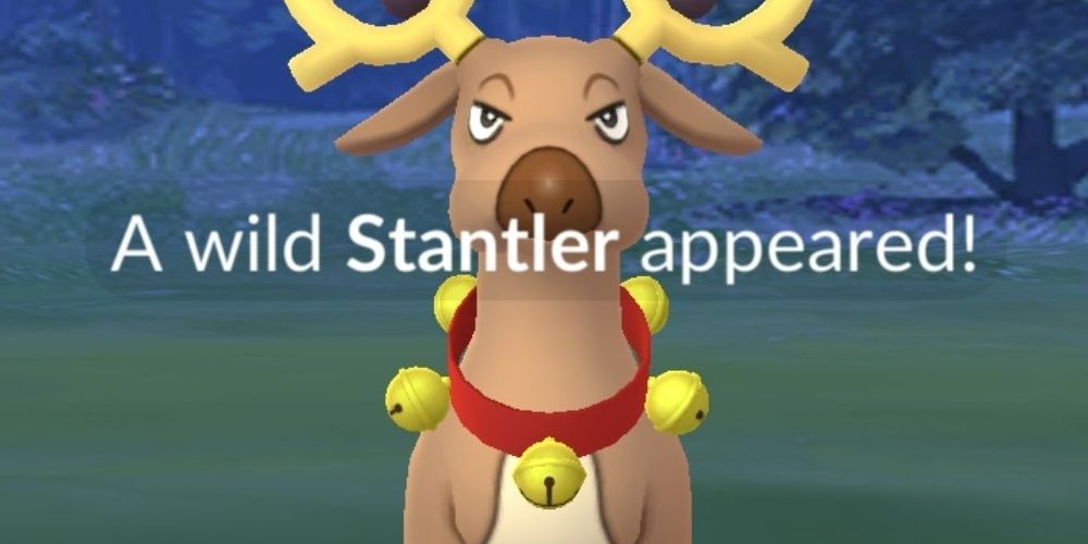 Stantler with Christmas bells in Pokemon Go.