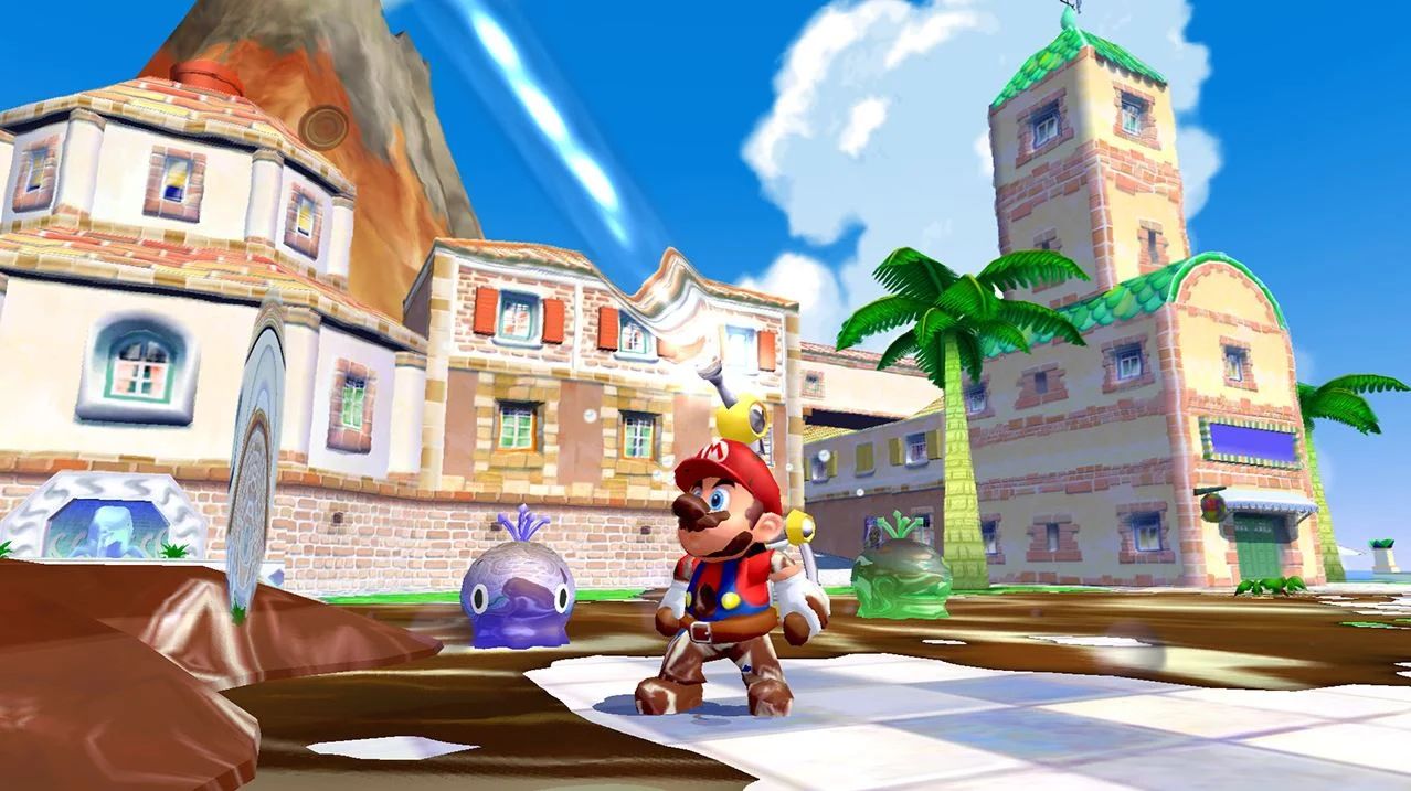 Super Mario Sunshine, Mario spraying water