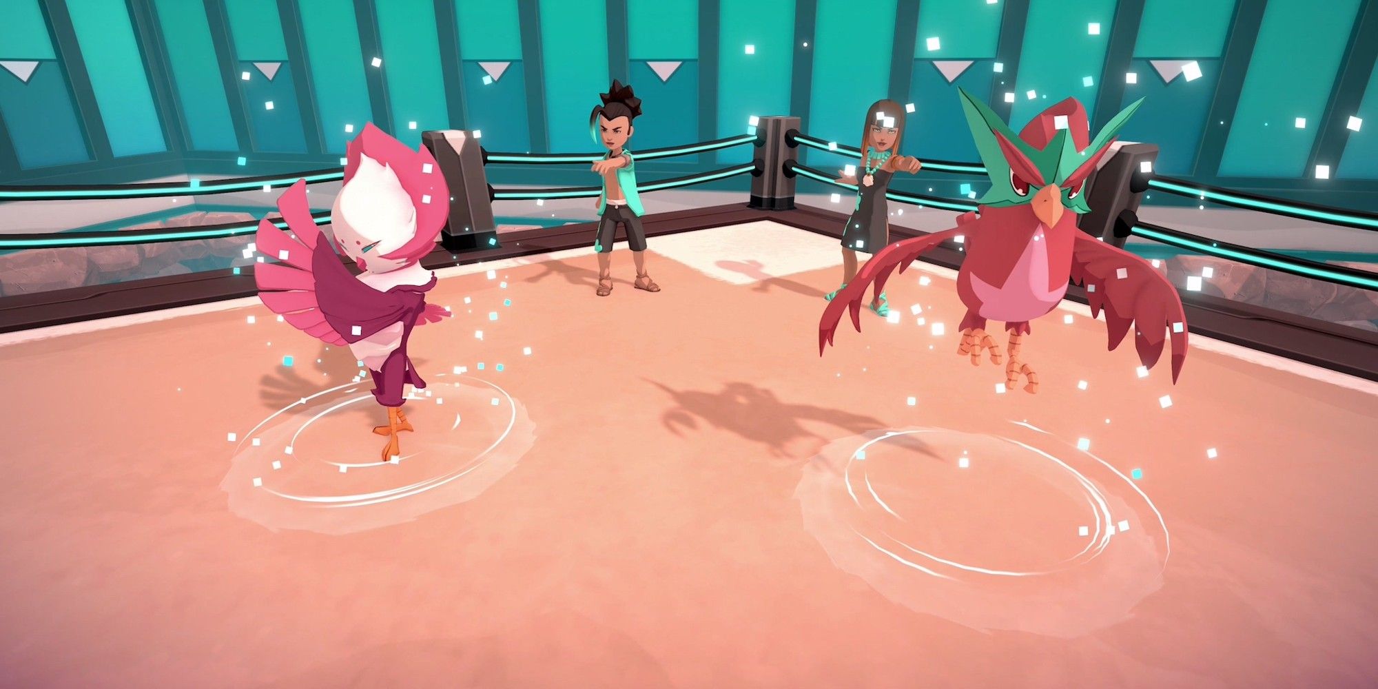 Temtem Battle Screen, Type Synergy between Barnshe and Paharac