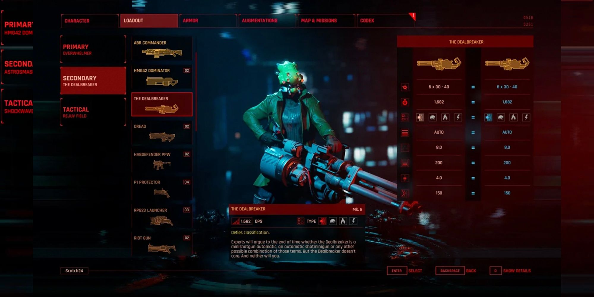 The Dealbreaker loadout in The Ascent