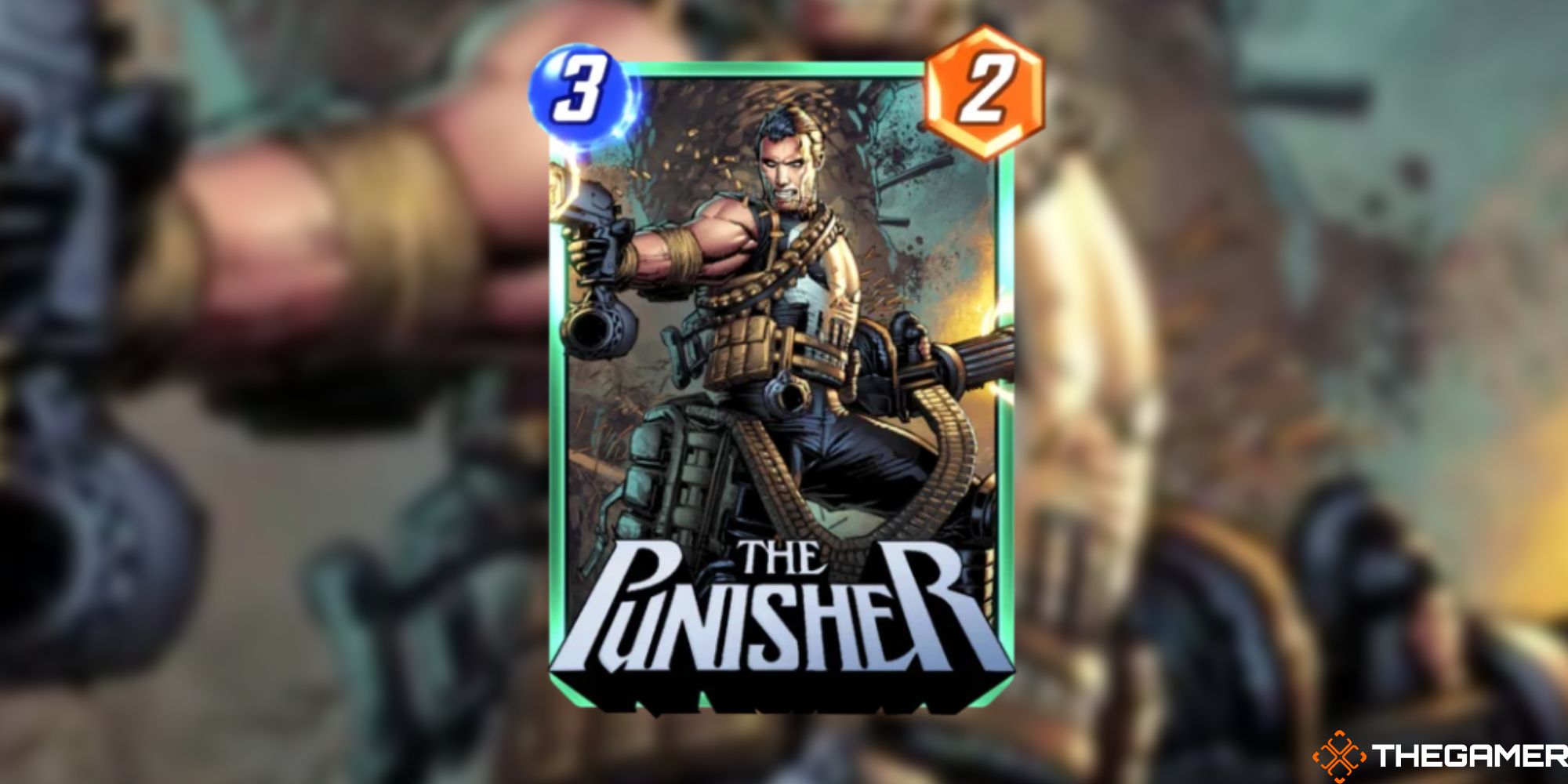 Marvel Snap - The Punisher on a blurred background