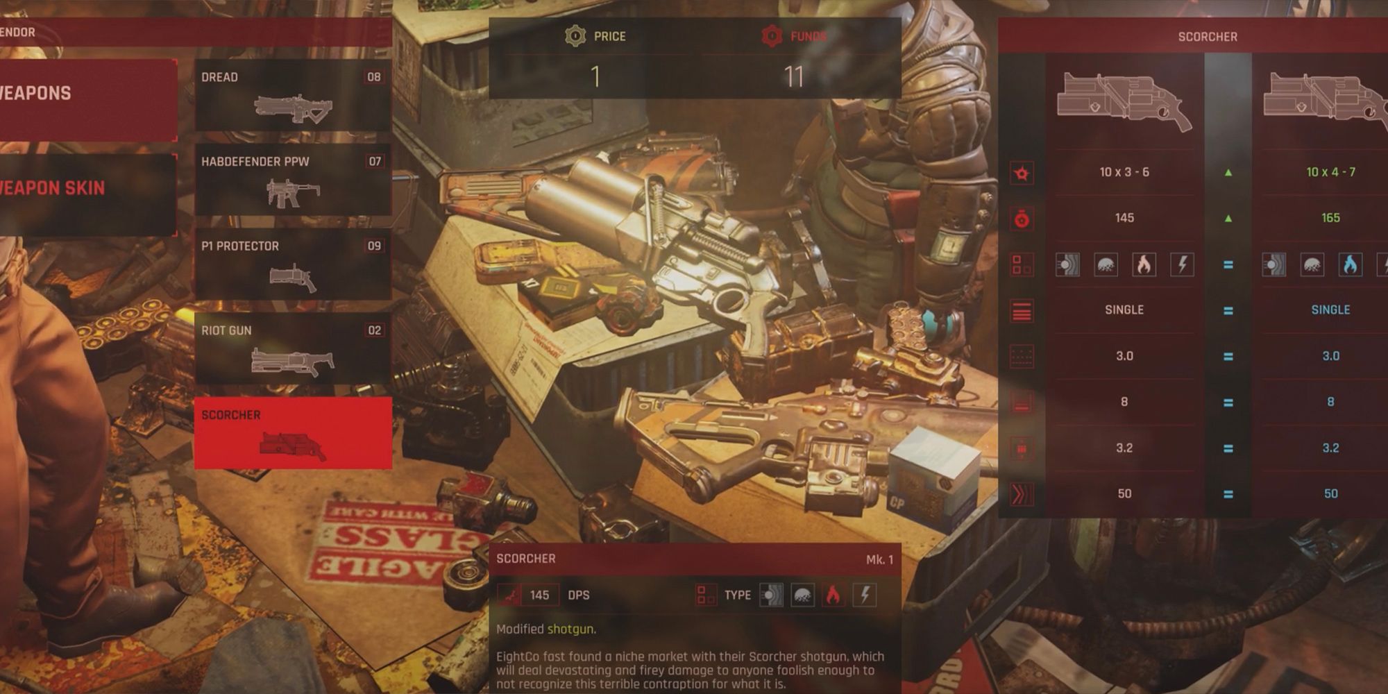 The Scorcher loadout in The Ascent