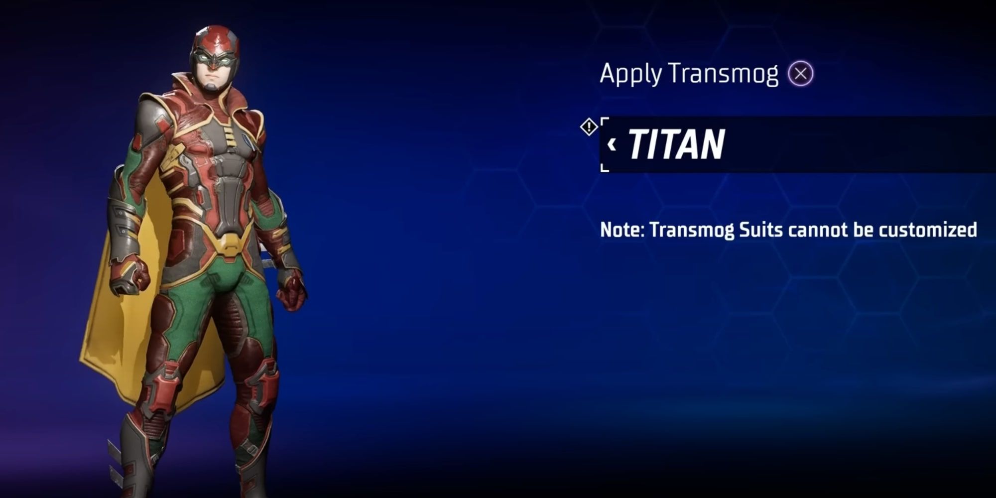 Gotham Knights: Robin Titan Costume with blue background and info text