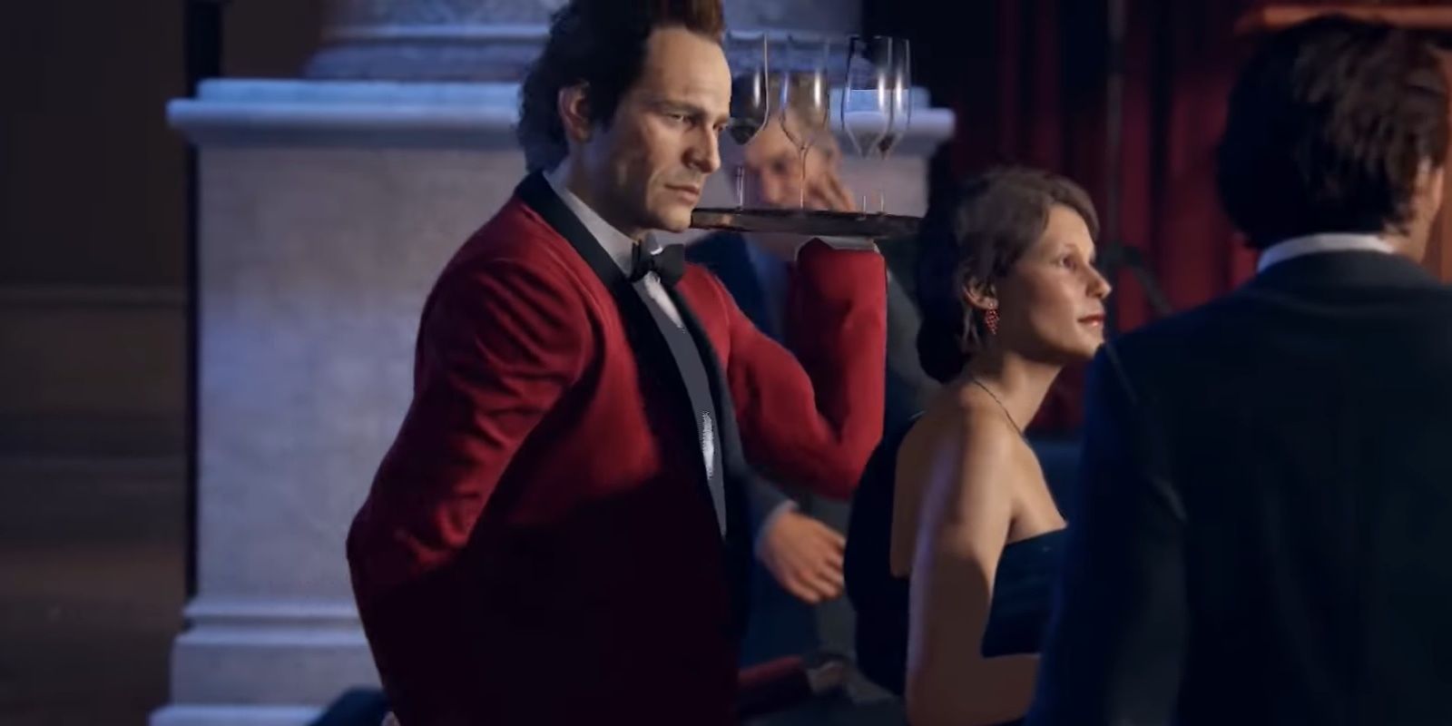 Sam Drake disguised as a waiter in Uncharted 4 A Thief's End