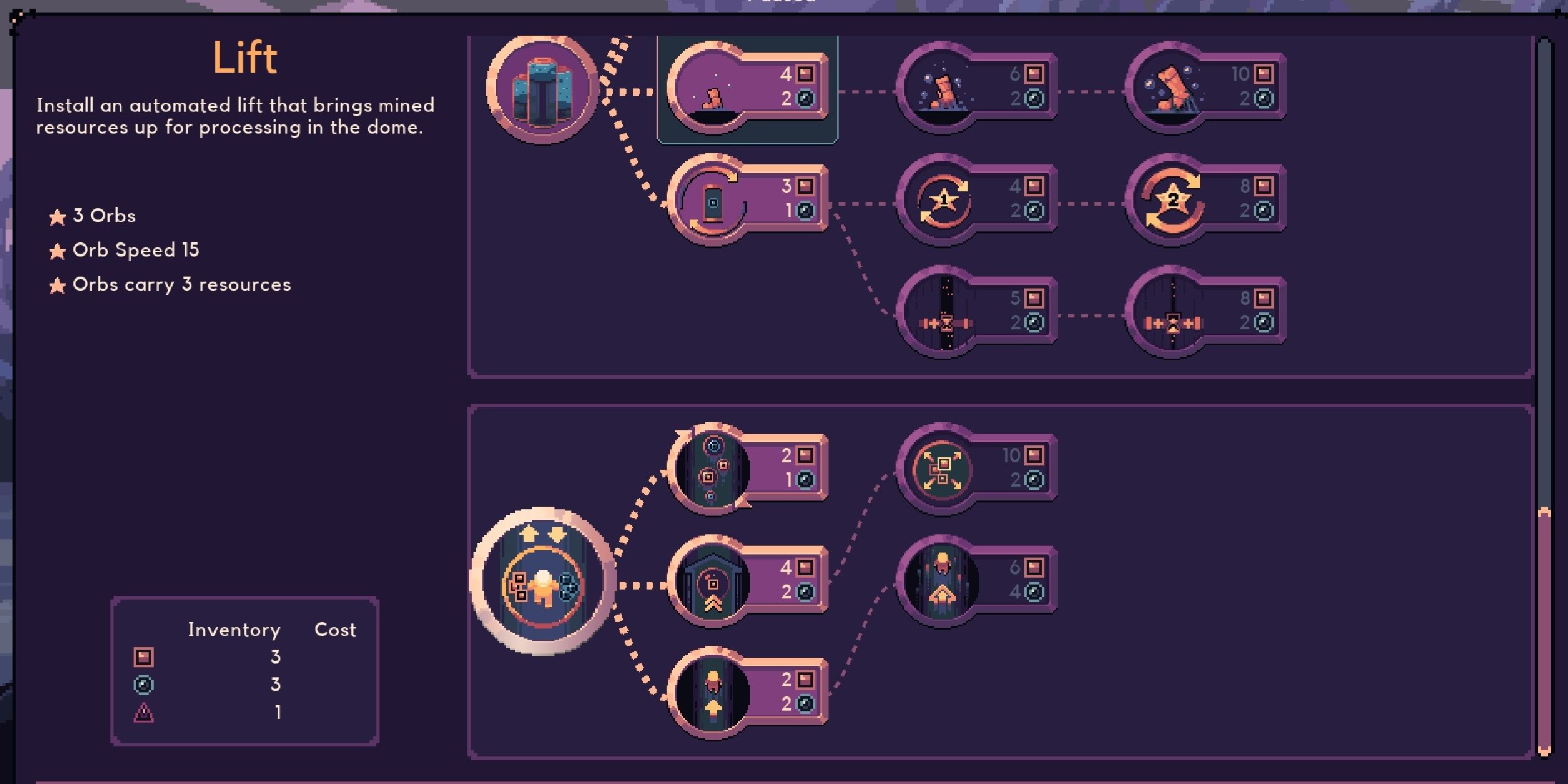 The Lift in the upgrade menu. You can access gadget upgrades by scrolling down in the Upgrade menu