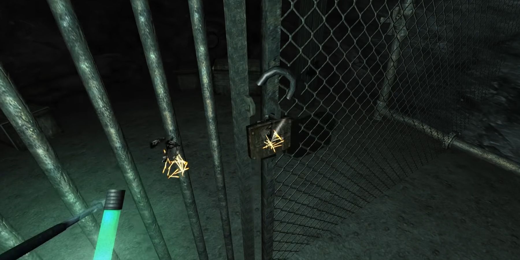 Using a hammer to break a lock in Penumbra.