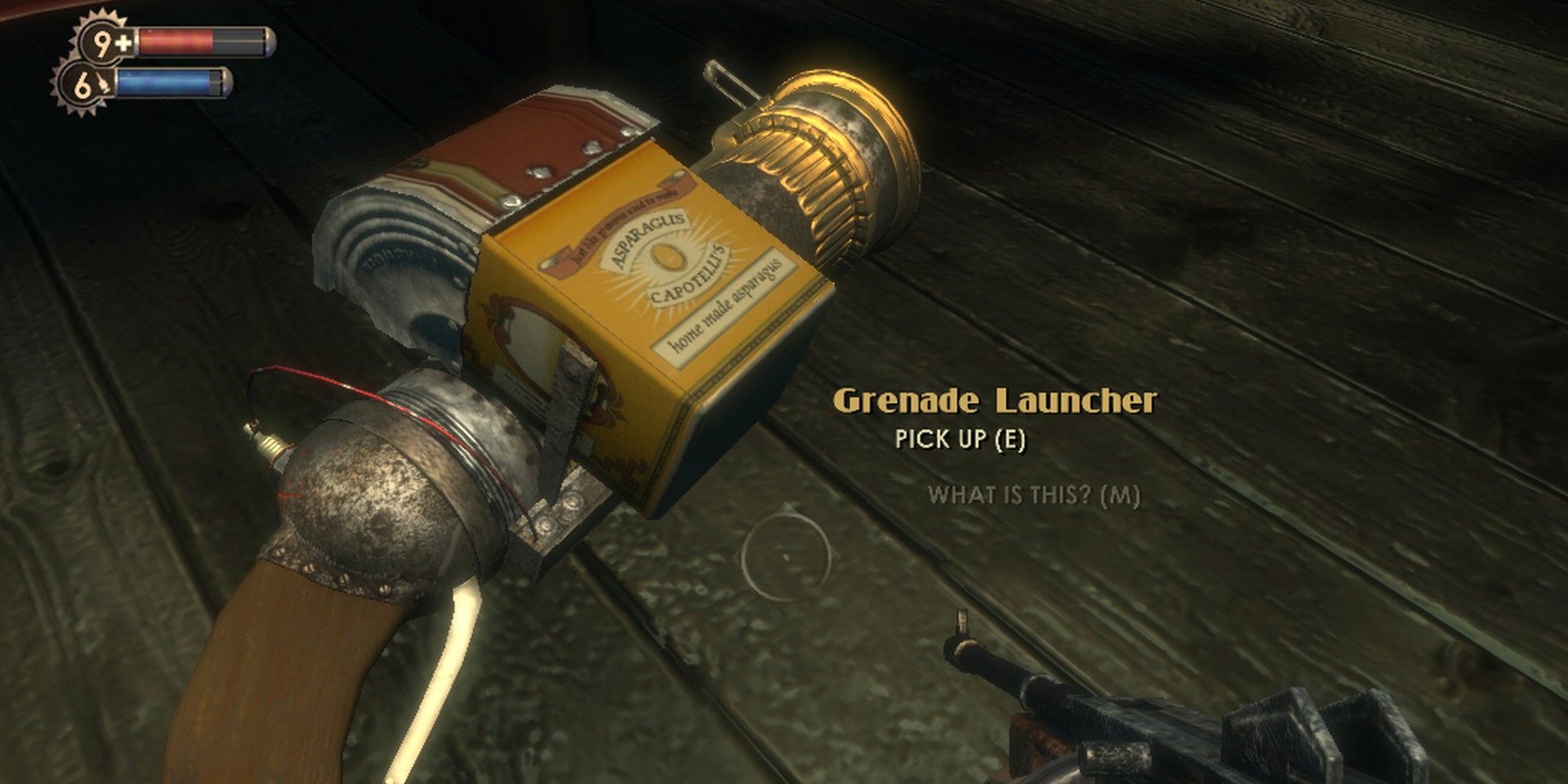 bioshock grenade launcher pickup asparagus box