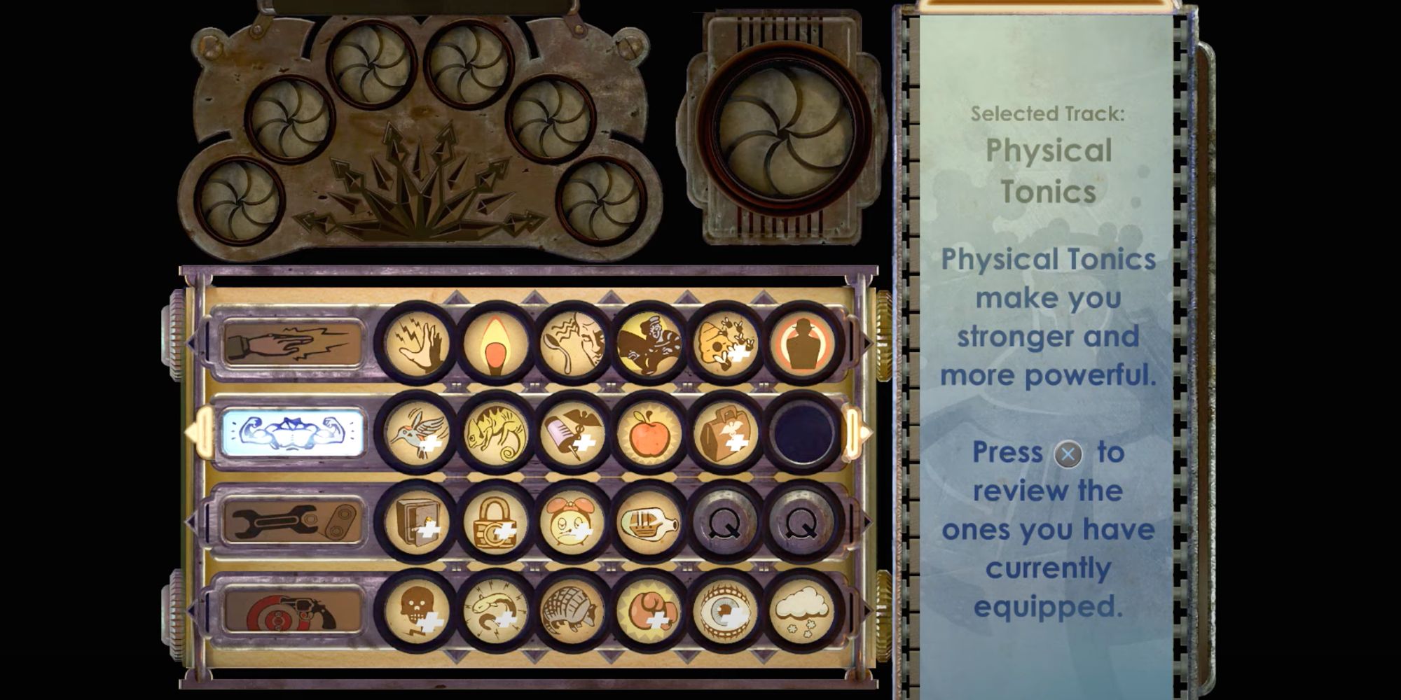 bioshock tonics menu