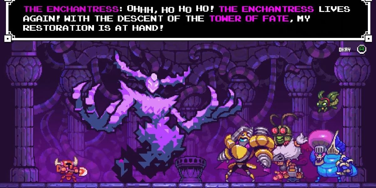 The spirit of the Enchantress released in Shovel Knight Dig