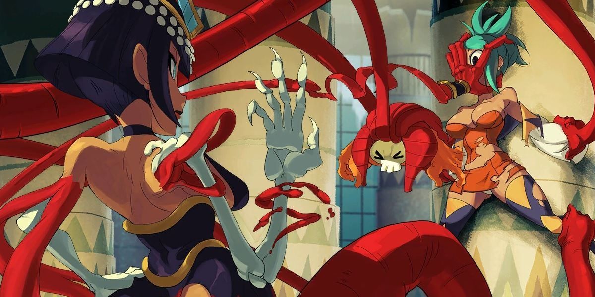 Eliza attacks Cerebella in Skullgirls
