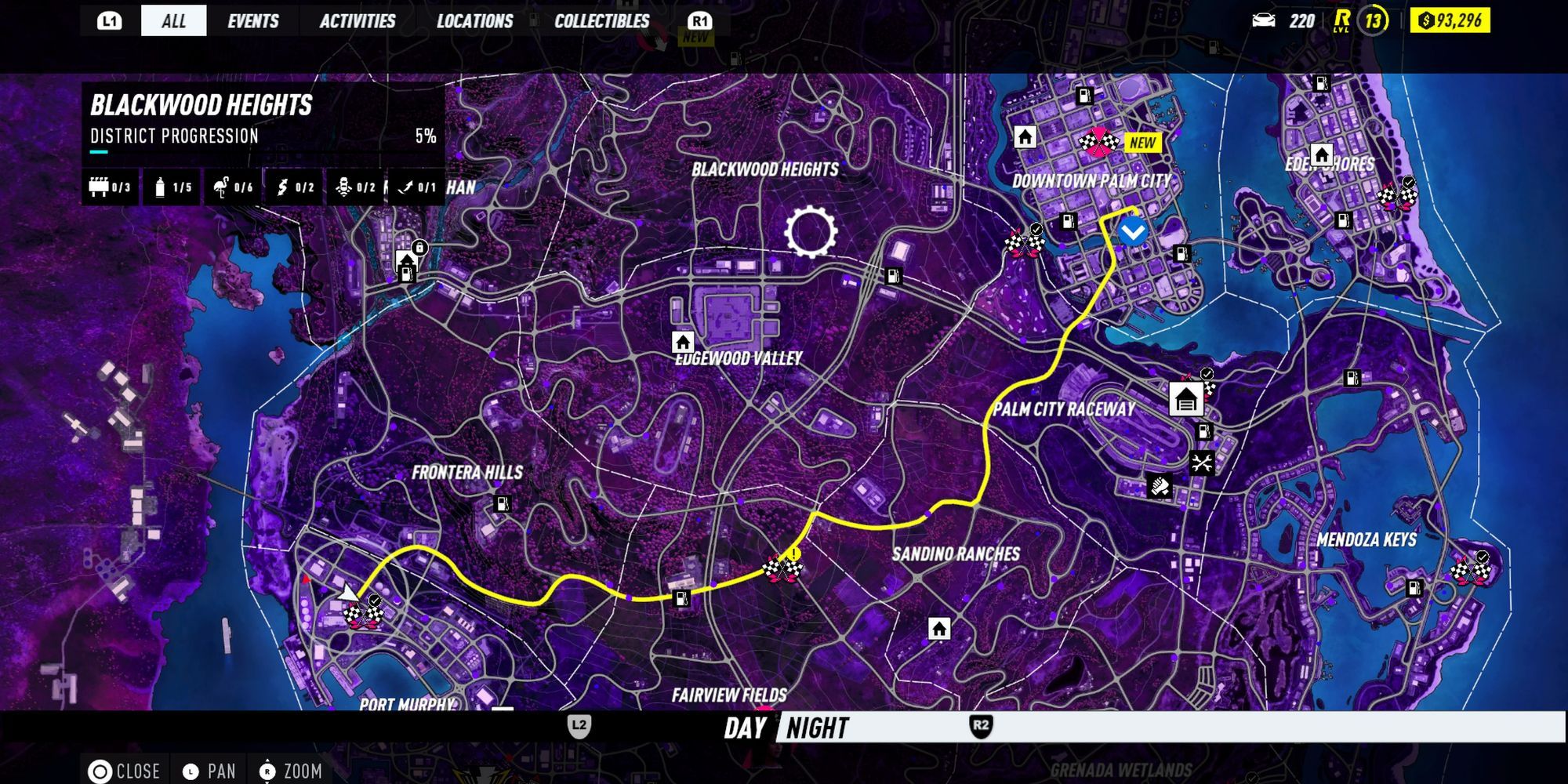 NFS Heat map with route highlighted