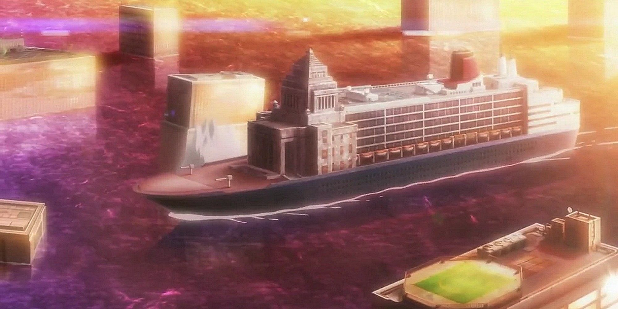 outside view of shido's cruise liner palace sailing