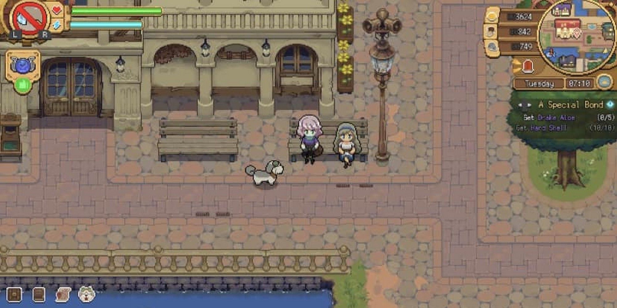 potion permit chemist and martha sitting outside town hall