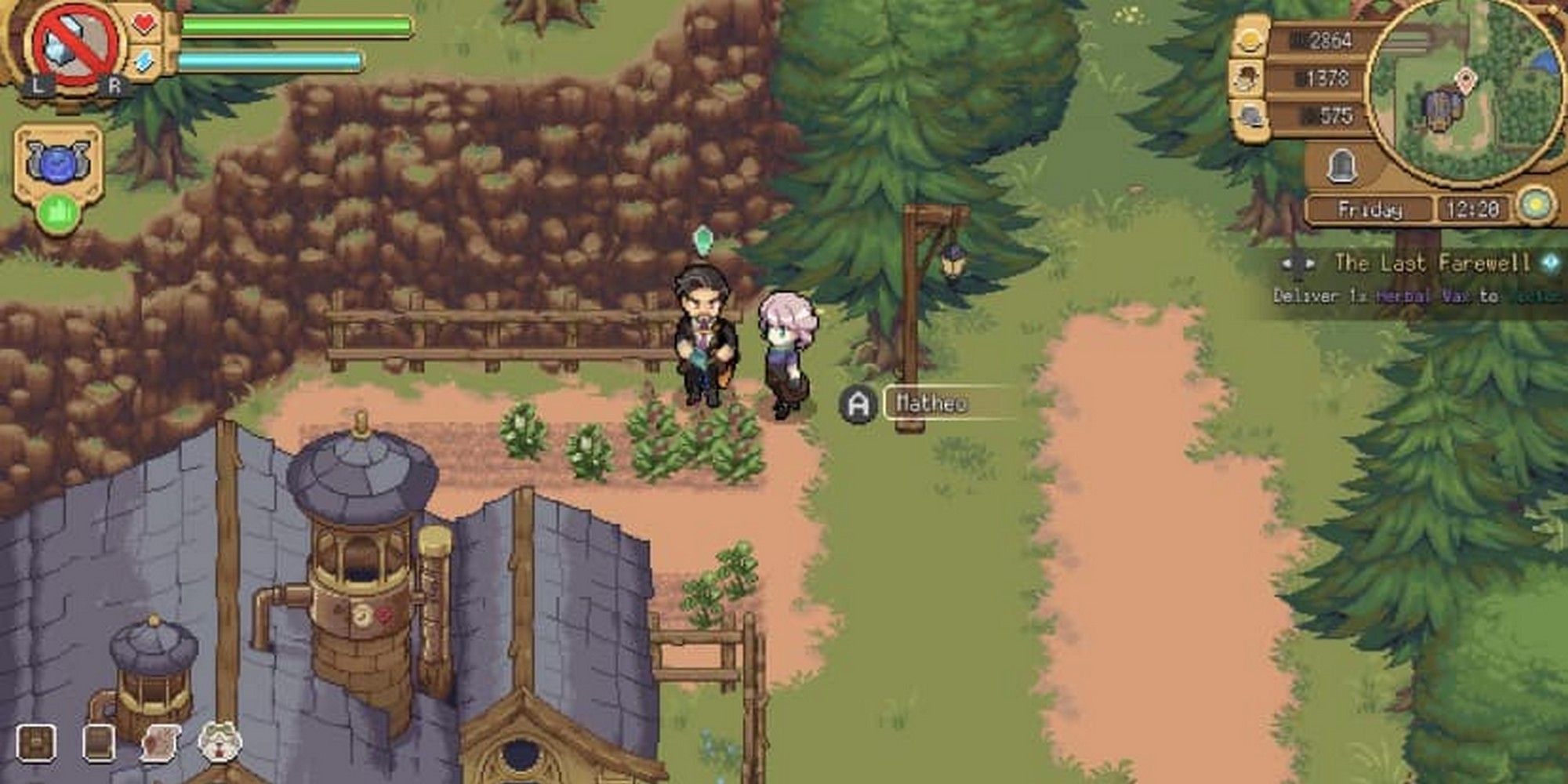 potion permit chemist and matheo in his garden