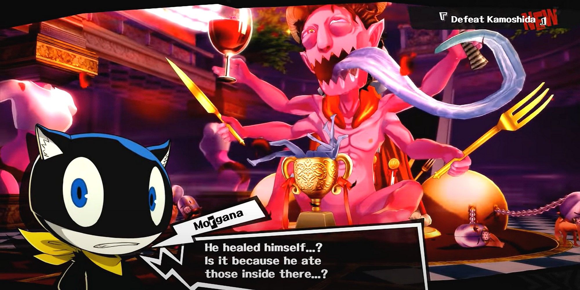 shadow kamoshida healing by eating people morgana explains