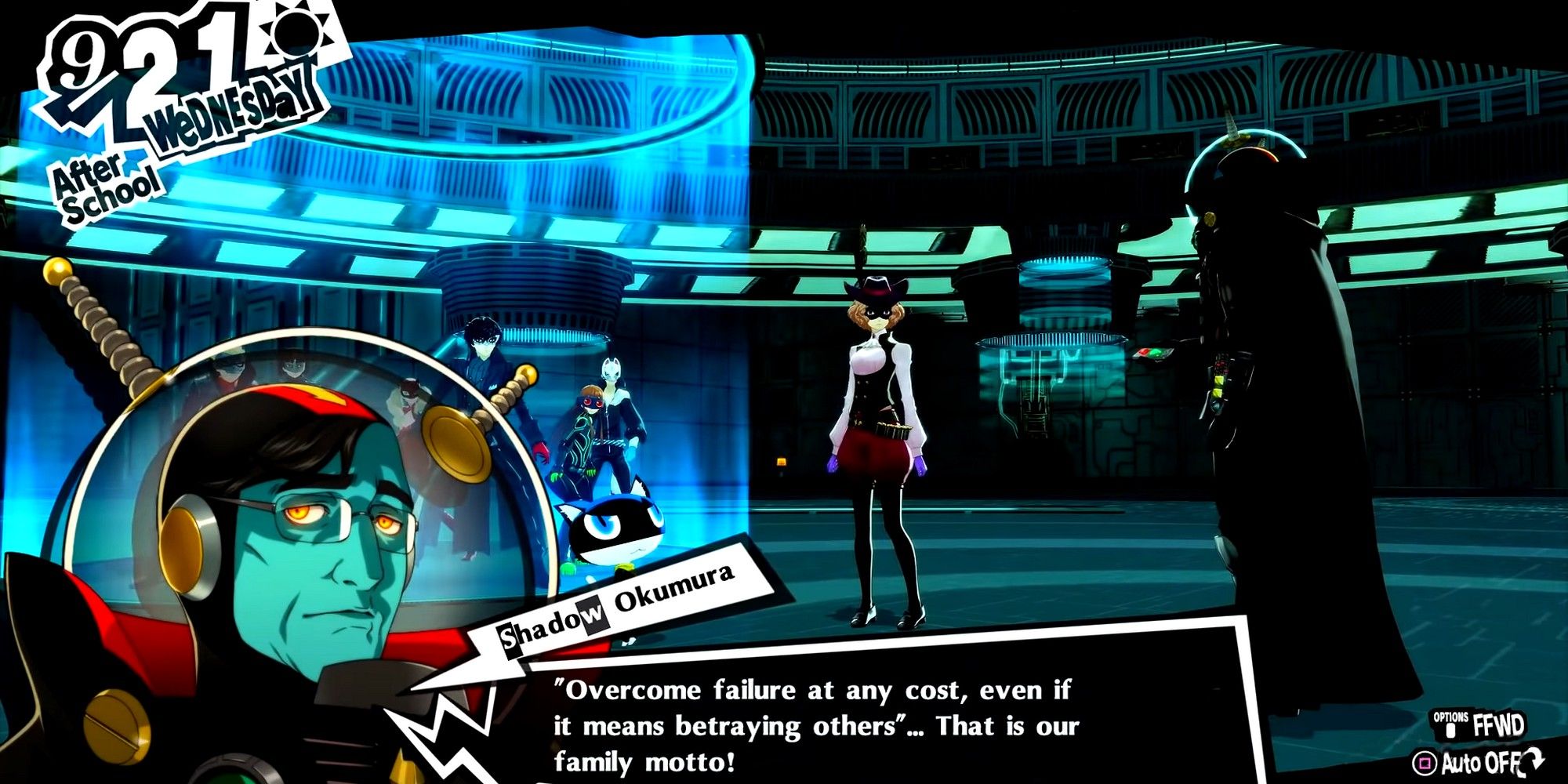 shadow okumura betraying haru right before the boss fight in his palace
