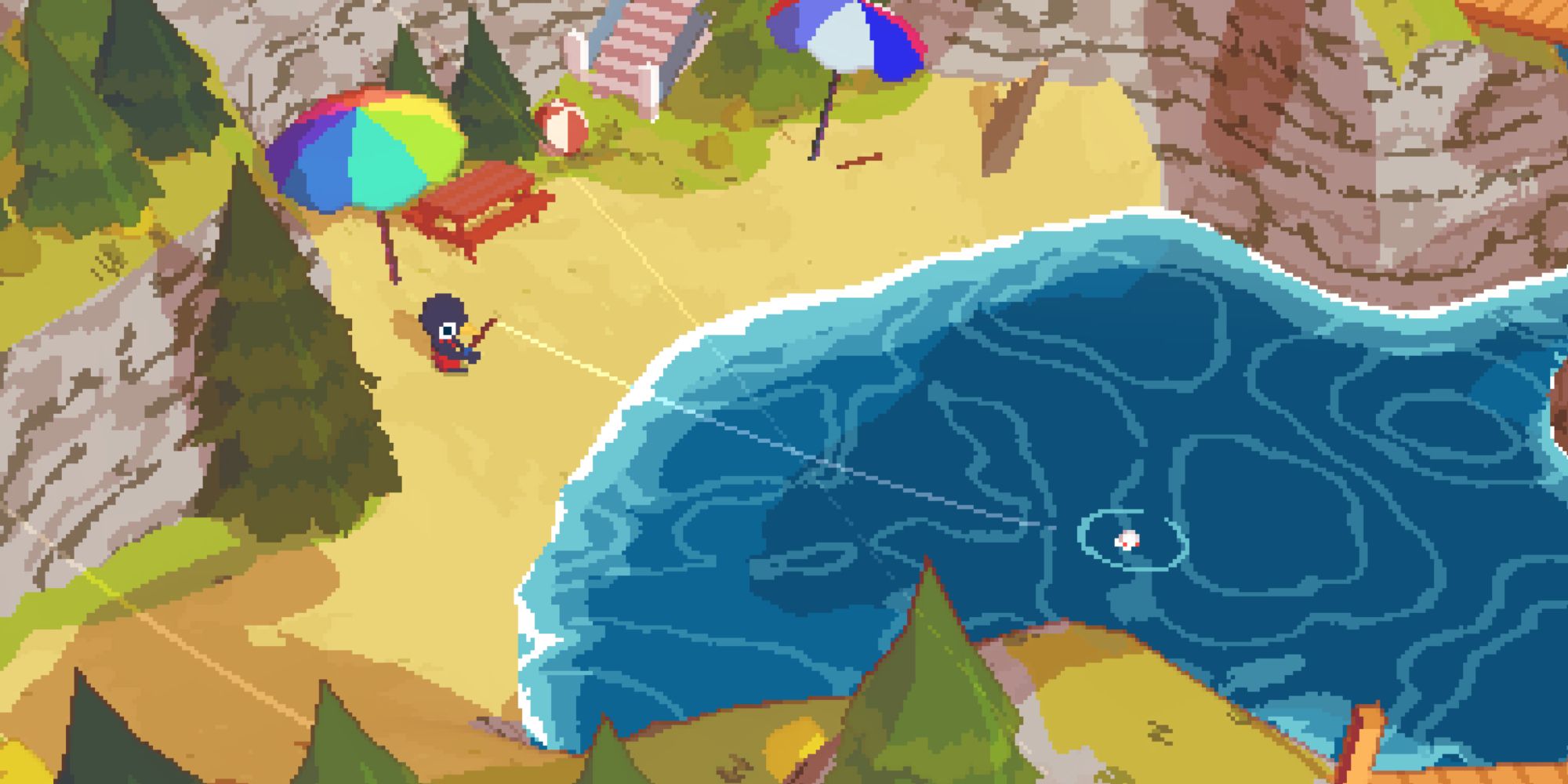 Claire fishing in A Short Hike