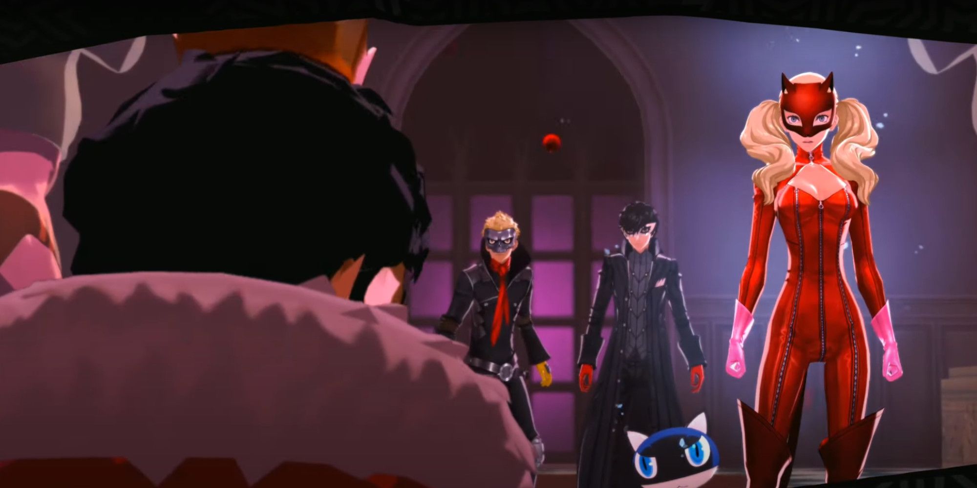 Ann Sparing Kamoshida after defeating him in battle in Persona 5 Royal