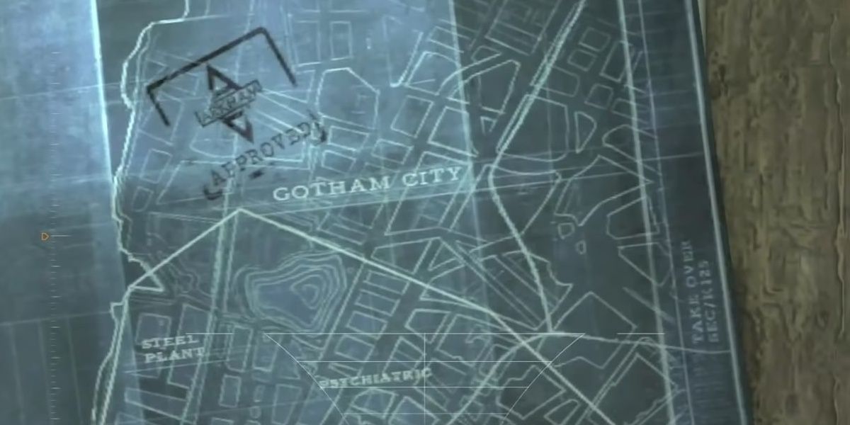 Arkham City's approved location in an Easter Egg in Arkham Asylum.