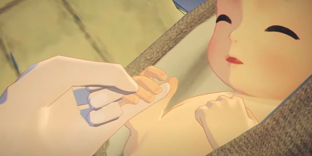 The baby holding Taion's pinky finger in Xenoblade Chronicles 3.